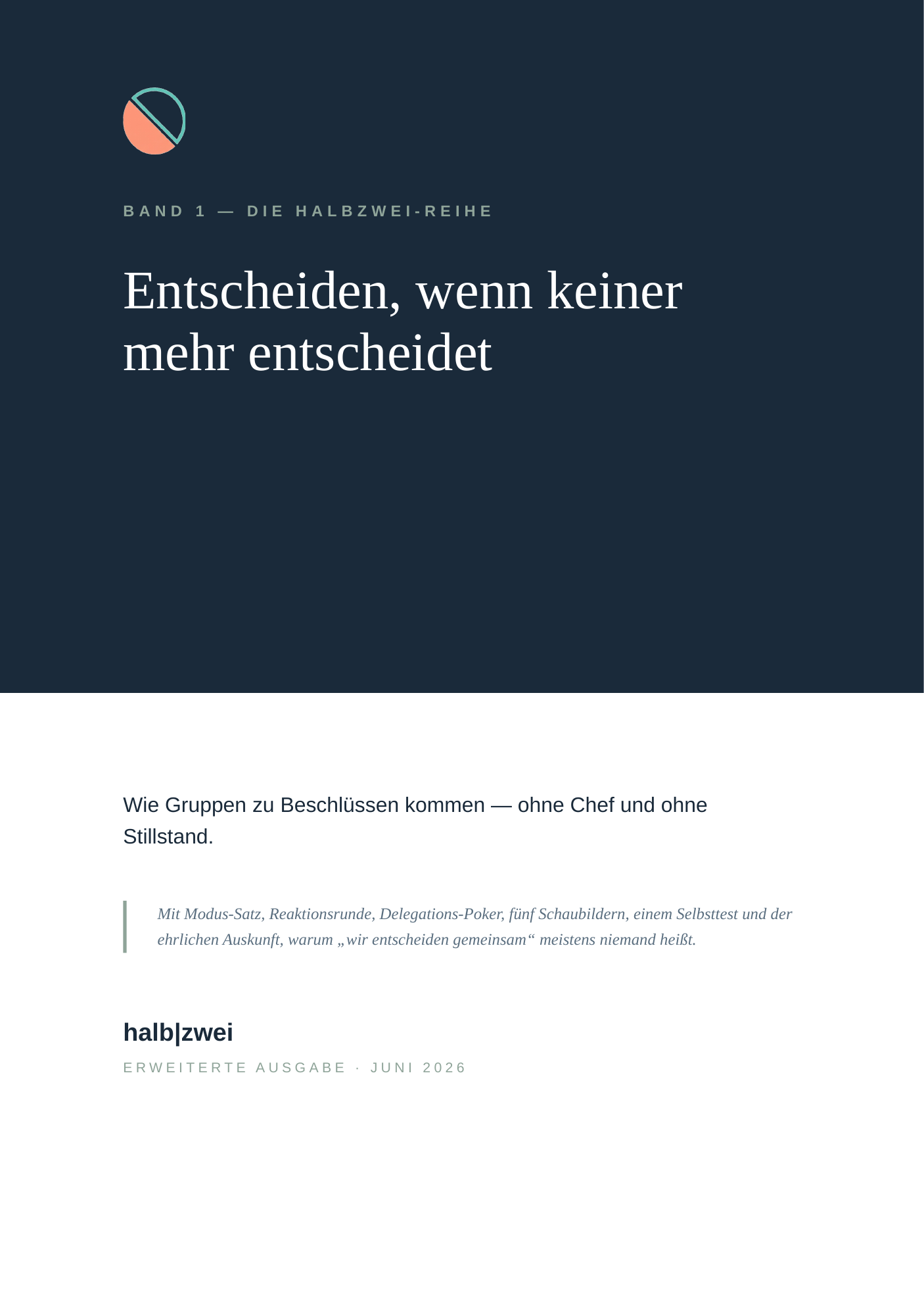 Band 1 – Entscheiden, wenn keiner mehr entscheidet
