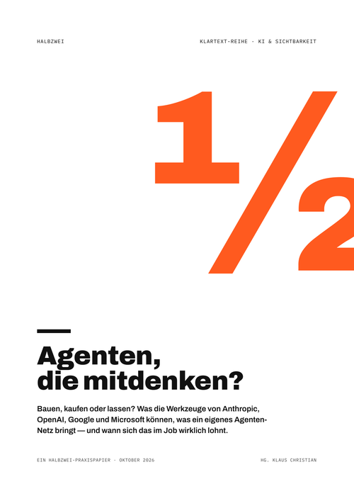 Cover: Agenten, die mitdenken? – halbzwei · Klartext-Reihe
