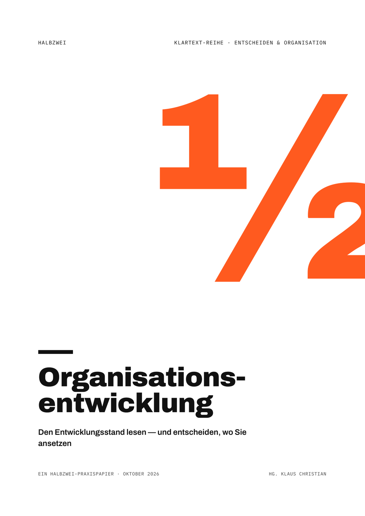 Cover: Organisationsentwicklung – halbzwei · Klartext-Reihe